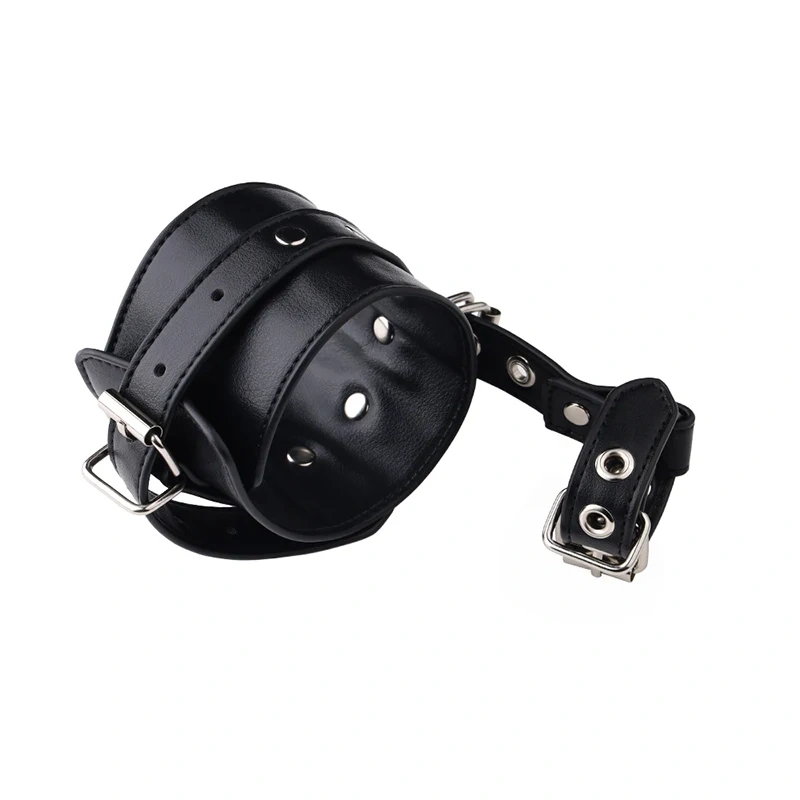 Black PU Leather Handcuff Bondage Gear Kit BDSM Sex Toy for Women and Men Soft Material for Couples