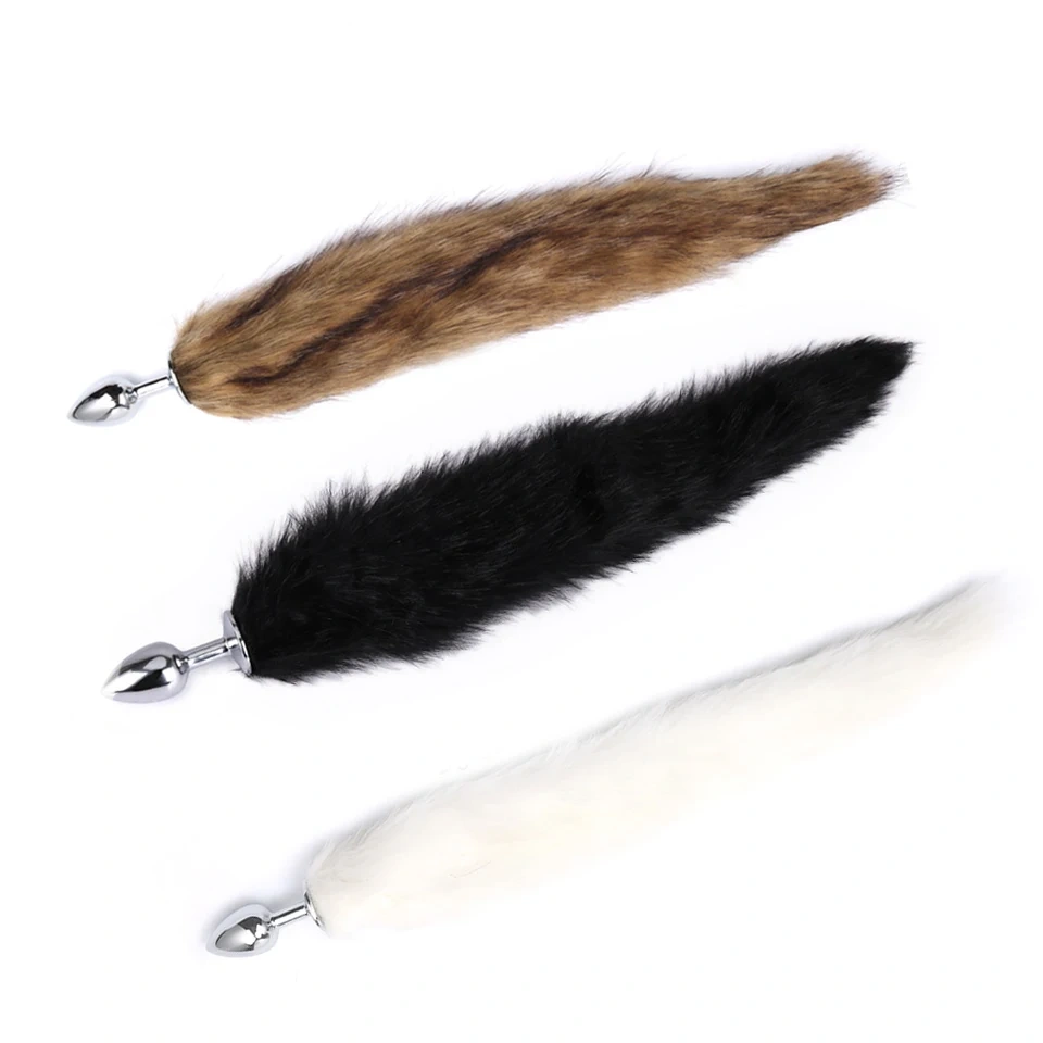 Long Faux Fur Anal Plug Metal Fox Tail Butt Massager Cosplay Role Toys for Women Sex Toys Juguetes Sexuales