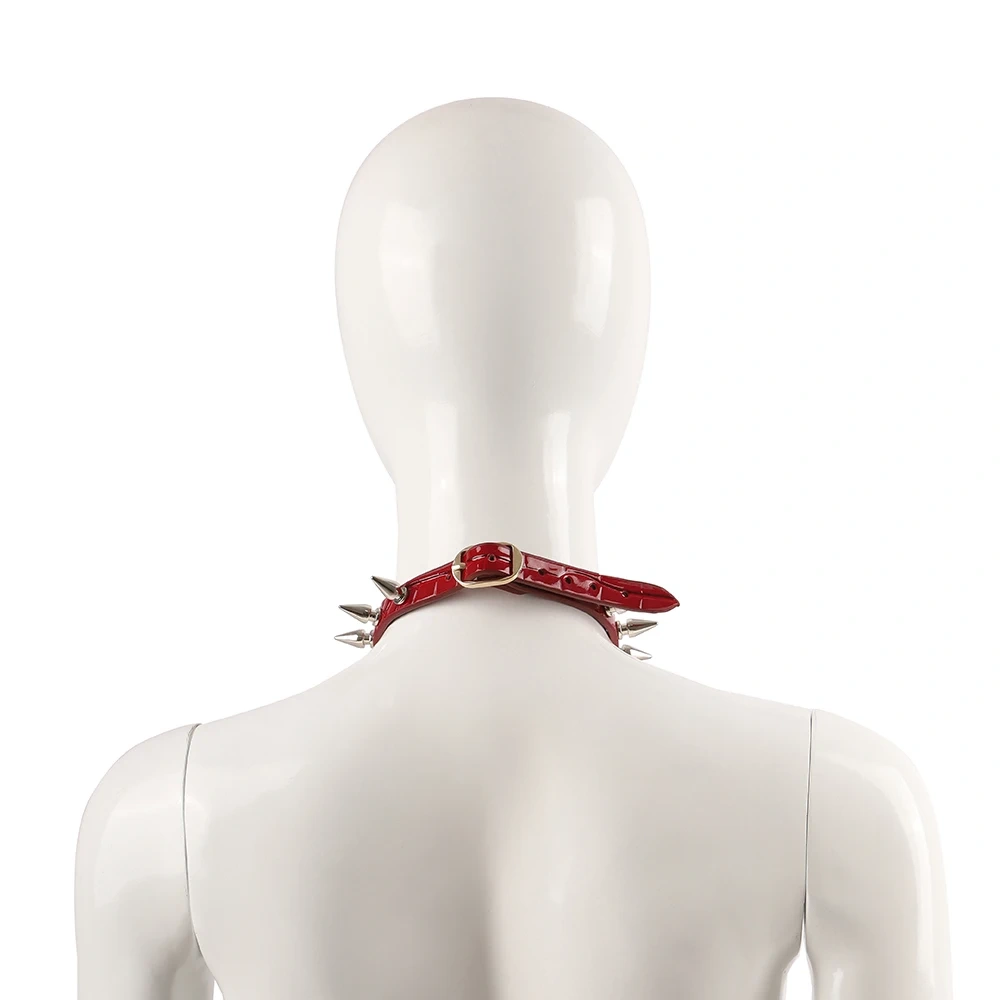 Real Leather Bondage Gear Spiked Red Black Blue Harness Sex Toys for Women and Men BDSM Collar Set Juguetes Sexuales
