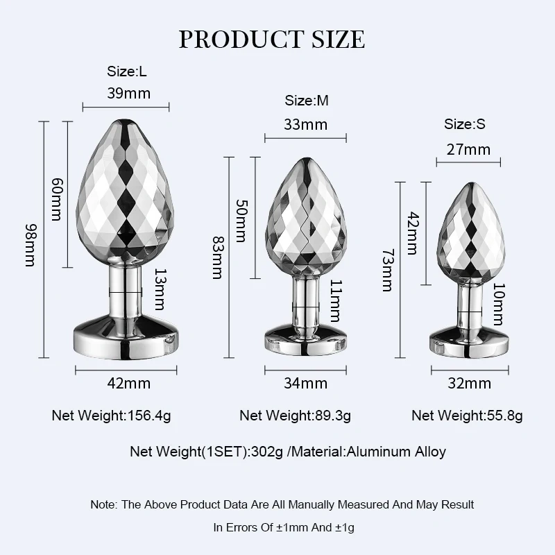 Diamond Facets Anal Plug Stainless Steel Jewel Metal Sex Toy for Women