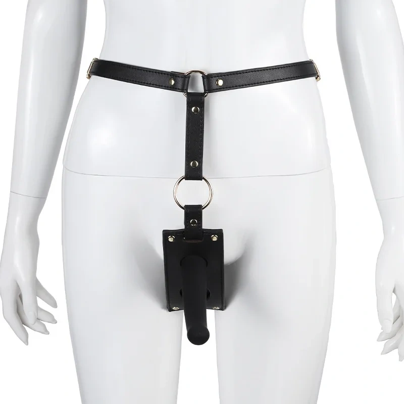 Adult Strap-On Dildo Bondage Belt PU Leather Sex Toys Juguetes Sexuales for Bondage Gear Sessions