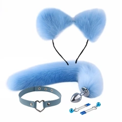 Blue Tail+Blue Cat Ear Sets