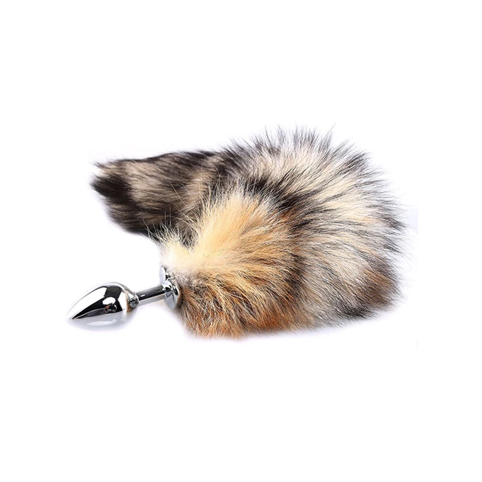 Anal Toy Fur Real with Small Metal Anal Plug Mixed Color Cosplay Sex Toys for Women Juguetes Sexuales De La Buttplug Anal