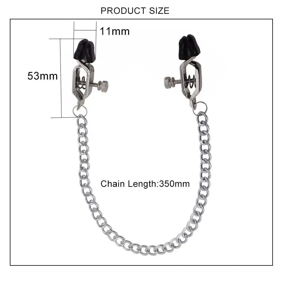 Juguetes Sexuales BDSM Para Mujeres Metal Y Cuero Nipple Toys Con Cadena Larga Aparatos De Bondage