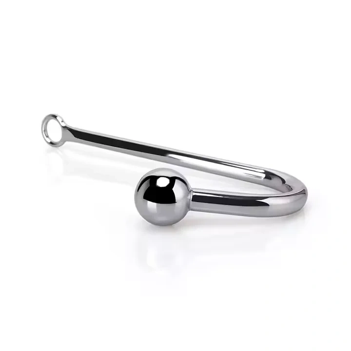 Women's Single Ball Curved Stainless Steel Anal Hook Butt Plug Bondage Gear Sex Toy Juguetes Sexuales Anal Toys
