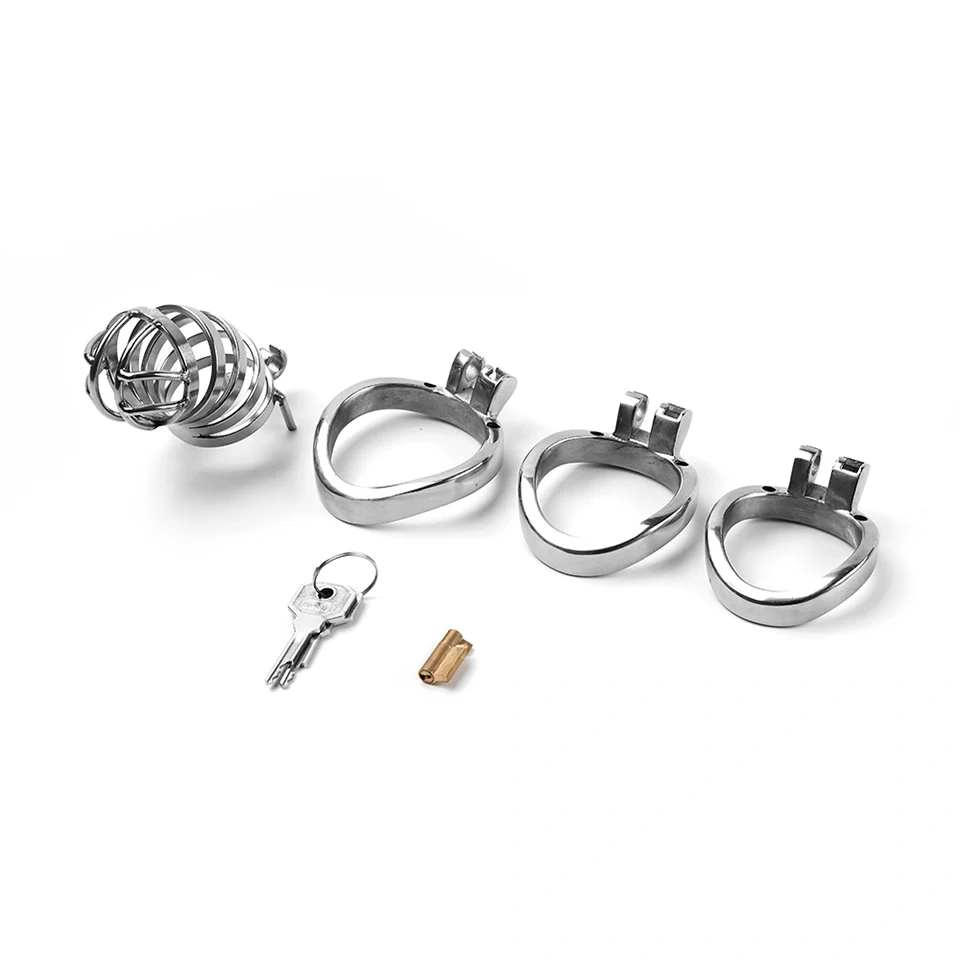 Men's Stainless Steel 5-Ring Chastity Cage BDSM Sex Toys Penis Lock and Metal Chastity Device Juguetes Sexuales