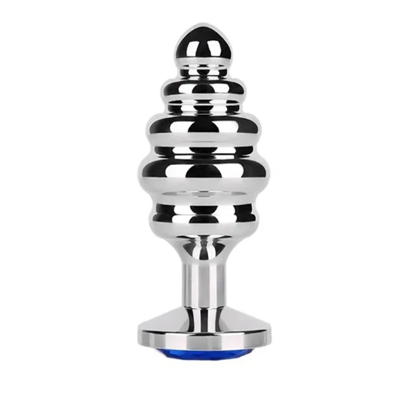 Ribbed Metal Anal Plug Sex Toy Fun Sex Toys for Woman and Man Used in Sex Games and Jewelry Inspired by Butt Plug Jewelry