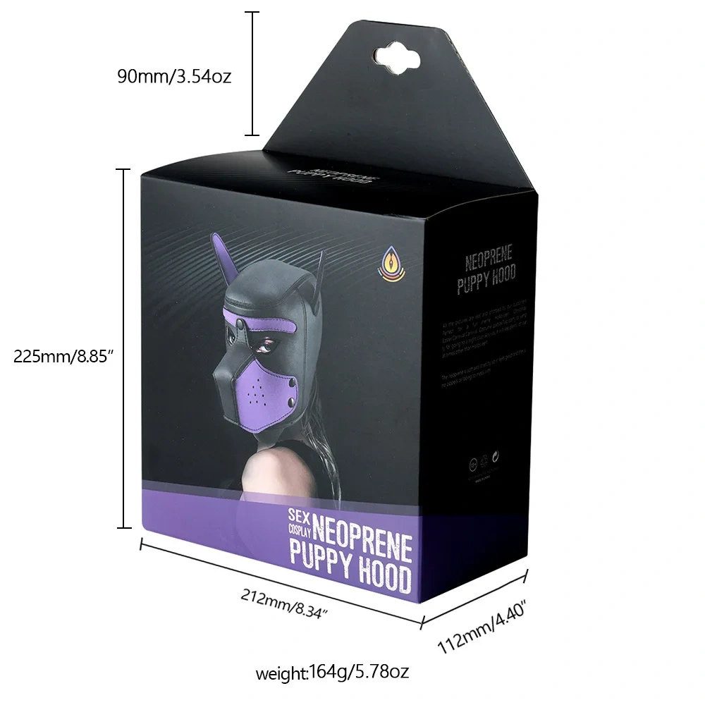 Puppy Hood Neoprene Silicone Leather Full Head Collar Sex Toy Bondage Set for Men BDSM Role Play Kit