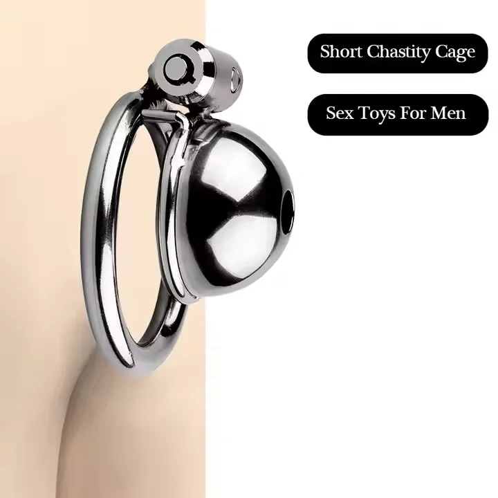 Stainless Steel Male Penis Lock Short Chastity Cage BDSM Bondage Gear Sex Toys for Men