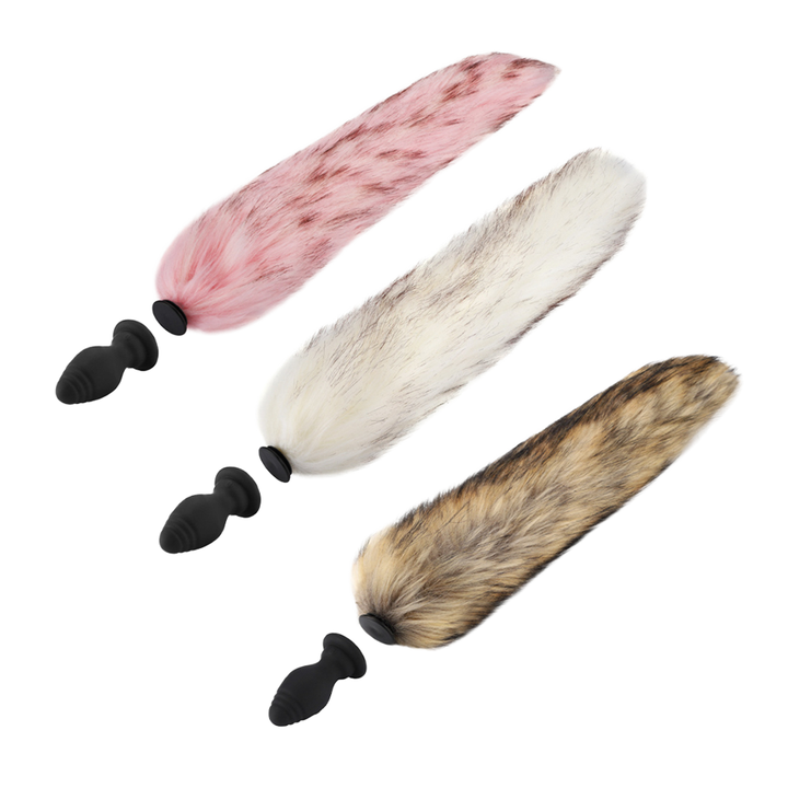 Remote Control Electric Butt Plug with Long Fox Tail Anal Toys for Cosplay Role Sex Toys for Women Made of Silicone