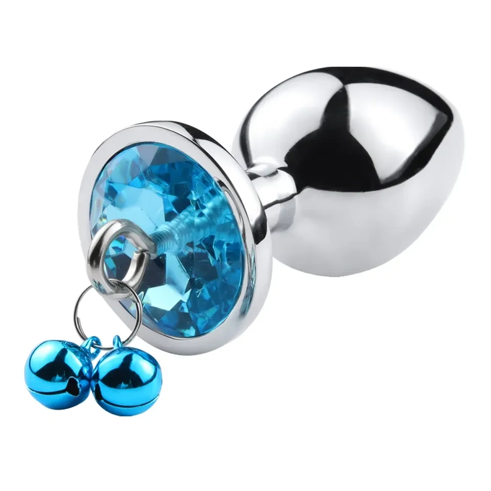Bells Adult Anal Plug with Leash Metal Butt Toys for Men and Women Aluminium Alloy Sex Juguetes for Adults