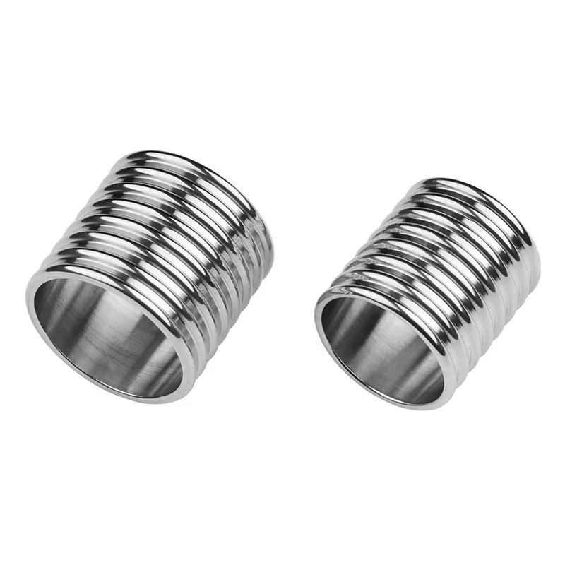 Two Size Cock Ring for Men Rock-Hard Stainless Steel Penis Ring Sex Toys Featuring Delay Ejaculation Function Male Toys