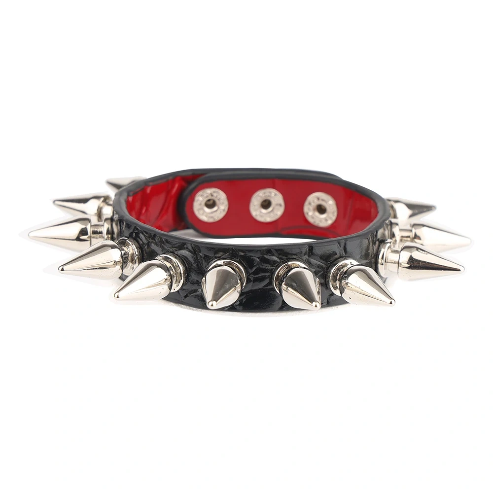 Colorful Real Leather Bondage Gear Bracelet with Metal Spikes Women's Sex Harness Kits Toys for Sexual Pleasure