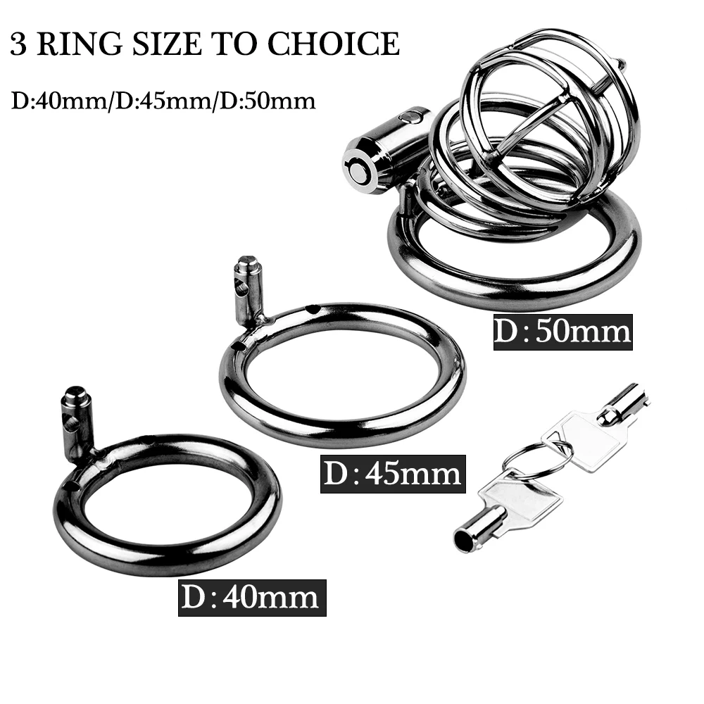 Short Stainless Steel Male Metal Chastity Device Penis Lock BDSM Cock Cage Sex Toys for Men