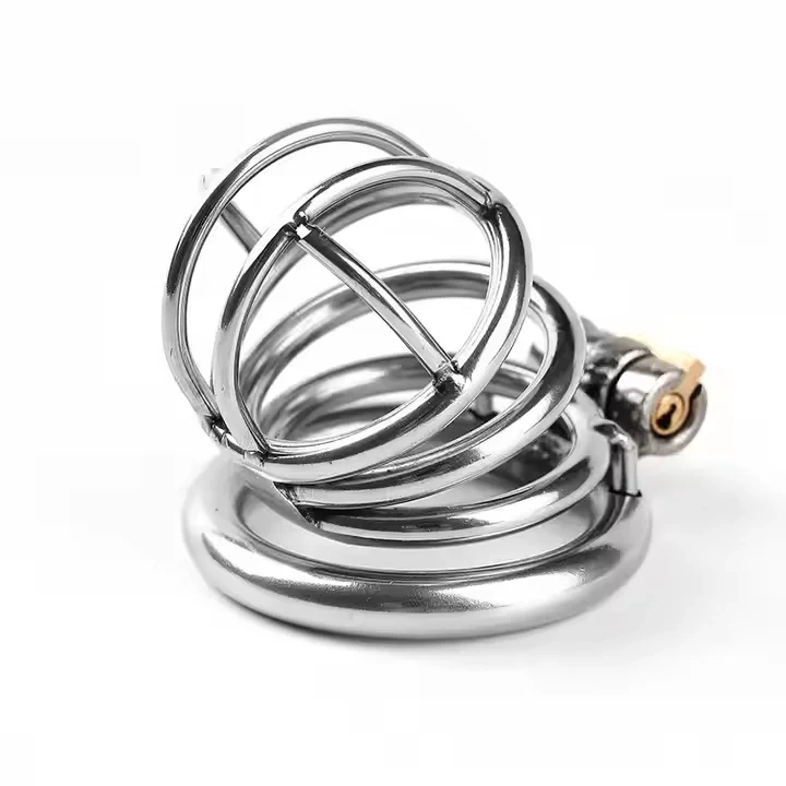 Men's Short Chastity Cage Adult Sex BDSSM Toys Stainless Steel Penis Lock Jugue Male Toys