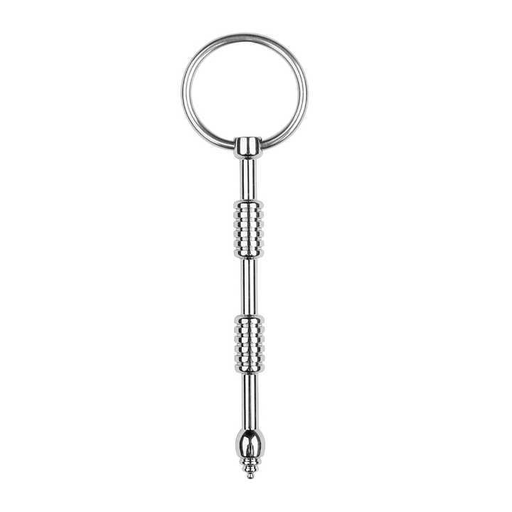 Men's BDSM Bondage Gear Stainless Steel Screw Head Urethral Sounds with Ring Pain-Sounding Kit Penis Toys for Sexual Pleasure