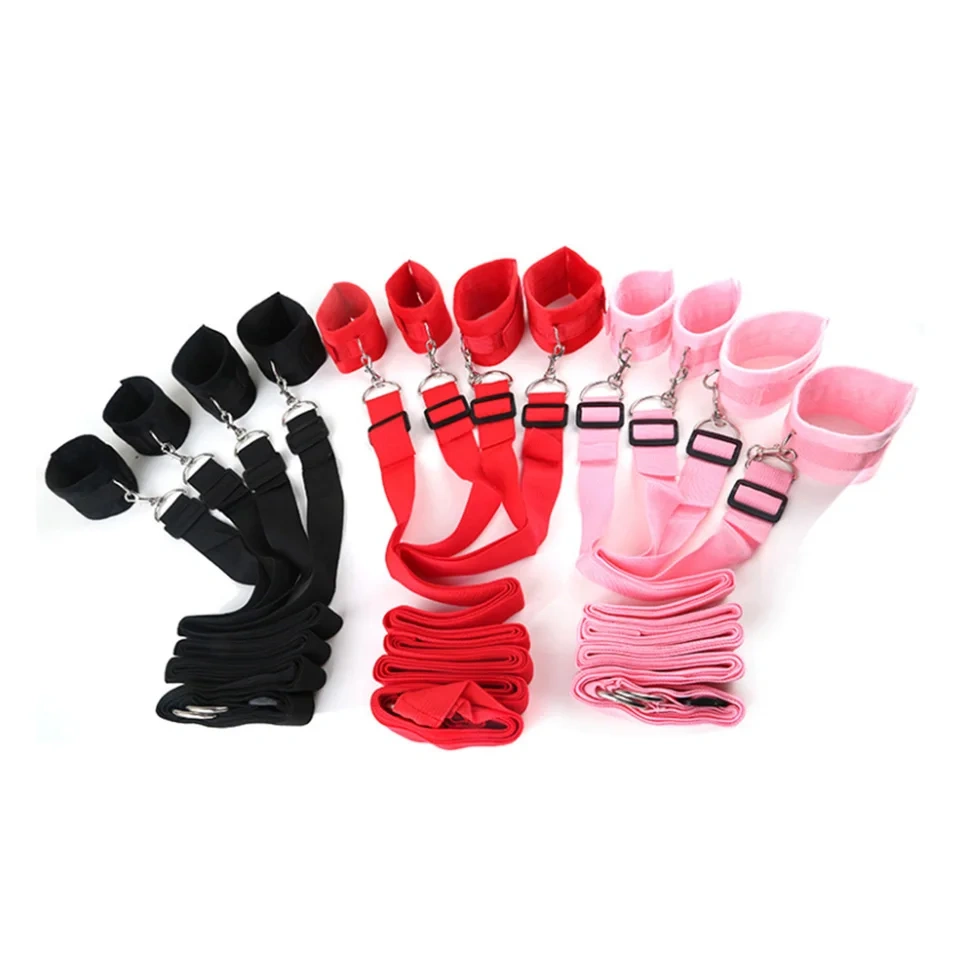 Bed Bondage Kit for Adults Restraint Gear Sex Toys with Leather Belt and Handcuffs Juguetes Sexuales SM Type