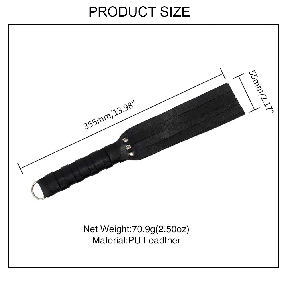 Black PU Leather Four Strip Shape Paddle Adult BDSM Bondage Gear Sex Toys Whip and Juguetes Sexuales Set
