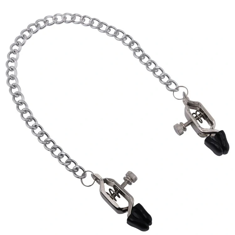 Juguetes Sexuales BDSM Para Mujeres Metal Y Cuero Nipple Toys Con Cadena Larga Aparatos De Bondage