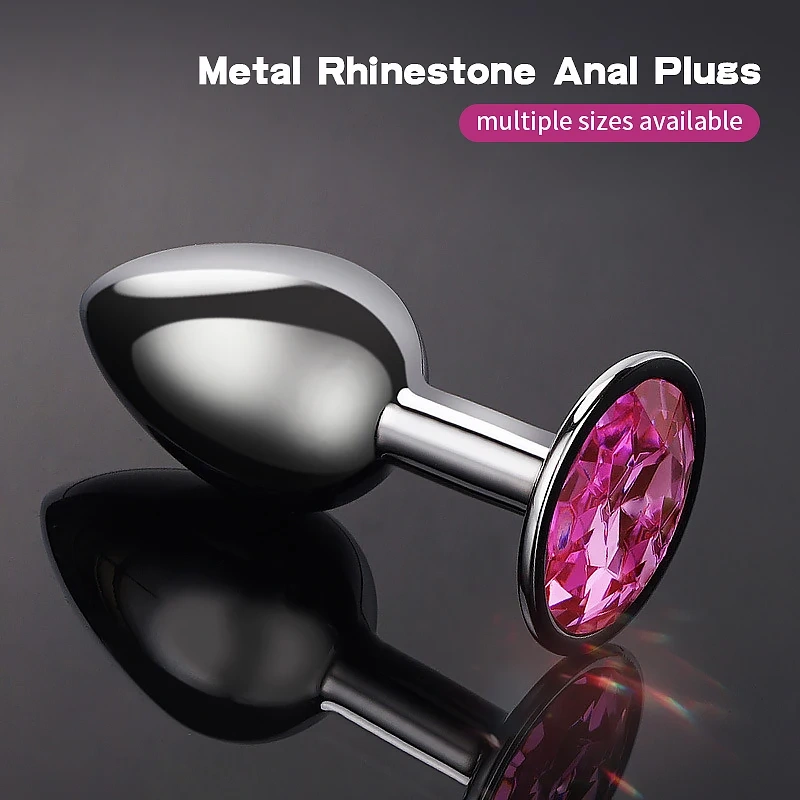 Jewel Metal Anal Sex Toy Butt Plug and Vibrator with Lubricant for Women and Men Penis Plug Sexual Toys for Couples