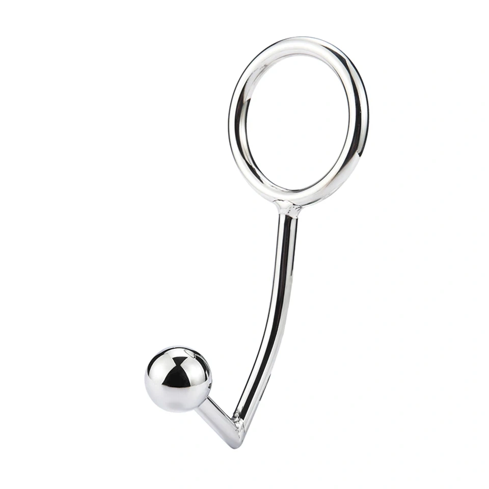 Stainless Steel Anal Hook with Ring and One Ball Adult Sex Toys for SM Experiences for Men and Women Bondage Gear