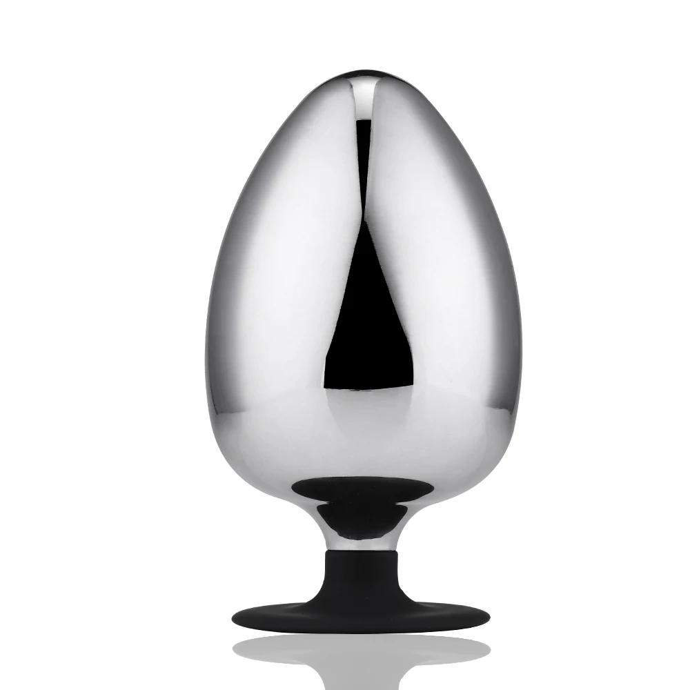 Large Size Aluminium Alloy Butt Plug Huge Silicone Cup Anal Plug Sex Toy for Men and Women Metal Material