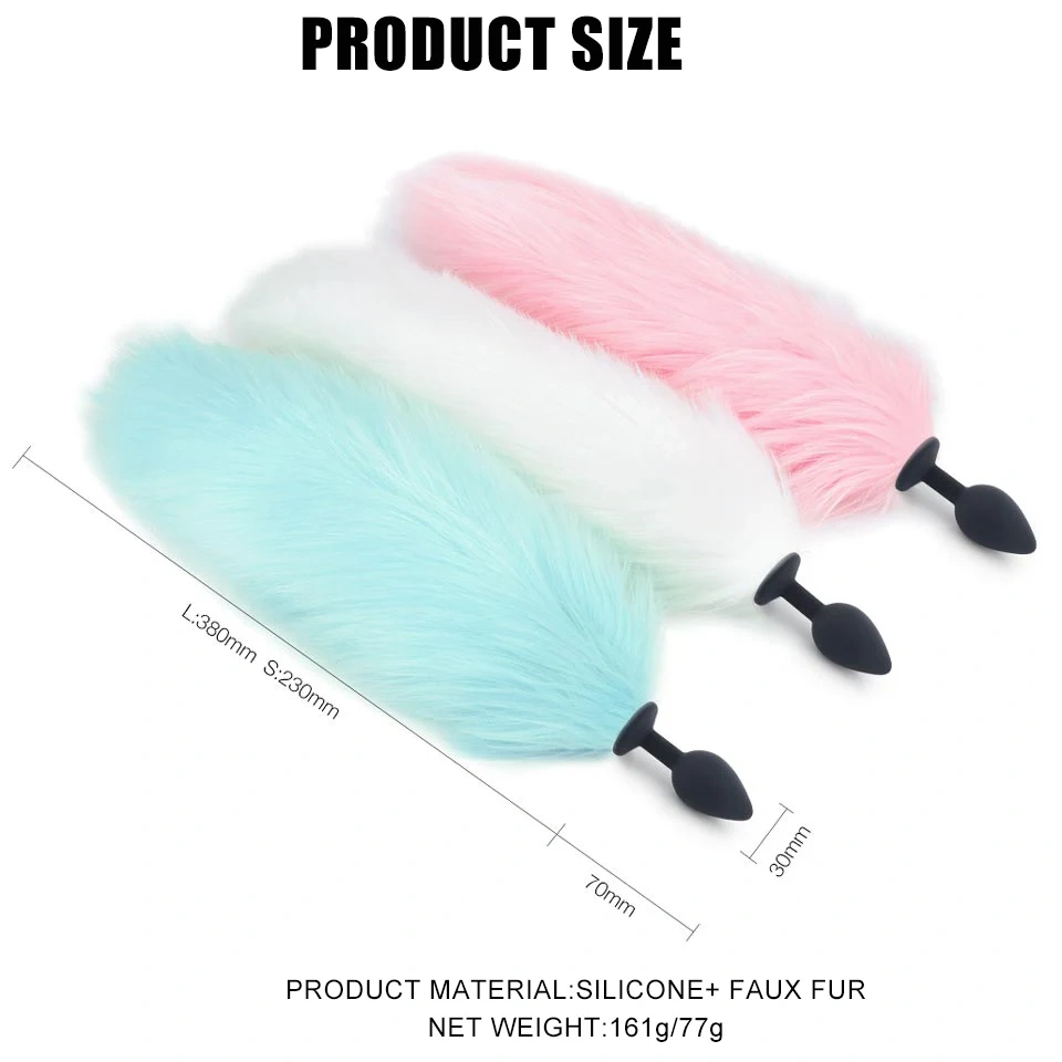 Silicone Butt Plug Anal Massager Long Fox Tail Cosplay Sex Toys for Women Color Let Light Juguetes Sexuales