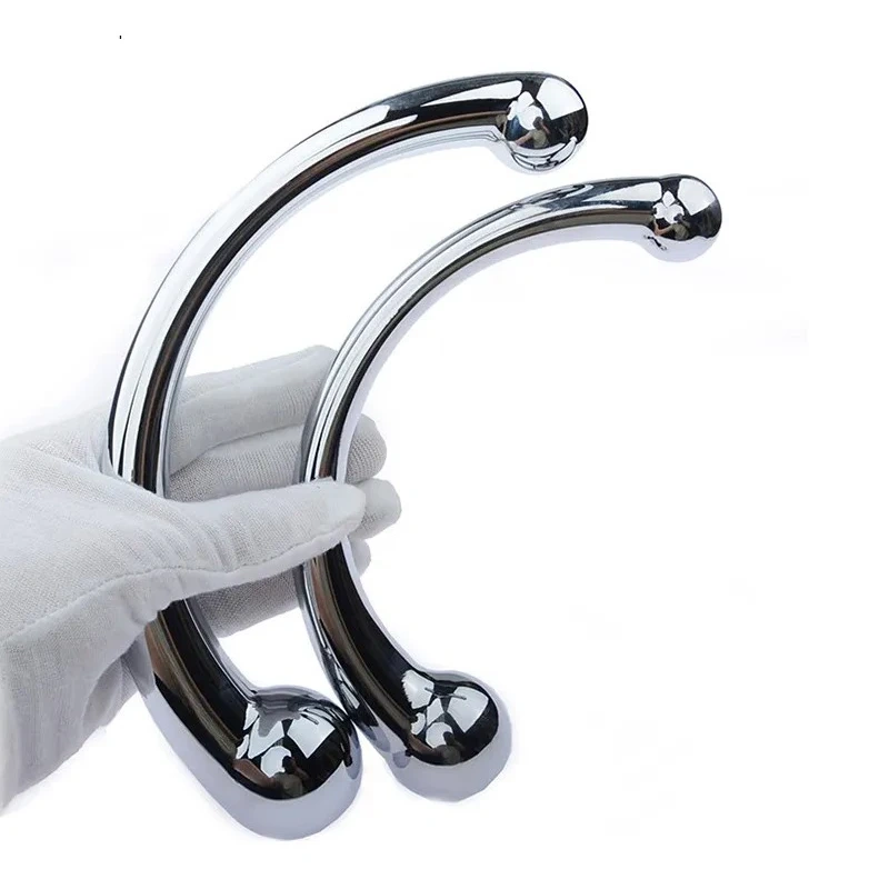Double-Head Stainless Steel Anal Butt Plug G-Point Prostate Massage Sex Toy for Women and Men