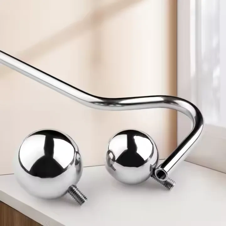 Double-Headed Stainless Steel Anal Hook with Two Balls Adult Sex Toys for Women and Men BDSM Bondage Gear Juguetes Sexual