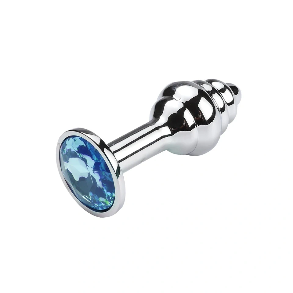 Mini Spiral Stimulation Round Base Anal Plug Jewel Sex Toys for Women and Men Anal Toys for Adults