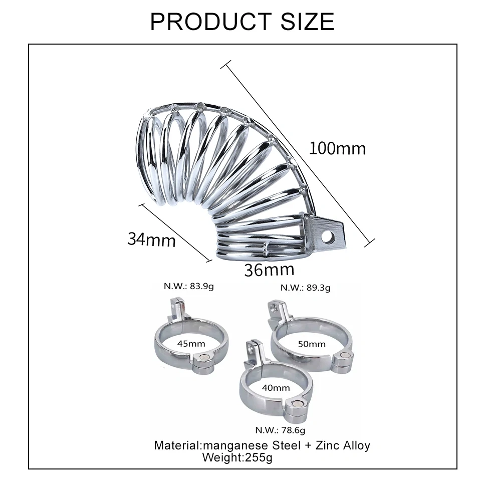 Stainless Steel Zinc Alloy Male Chastity Device Hollow Penis Lock Cage for Men BDSM Sex Toys Bondage Gear Juguetes SM