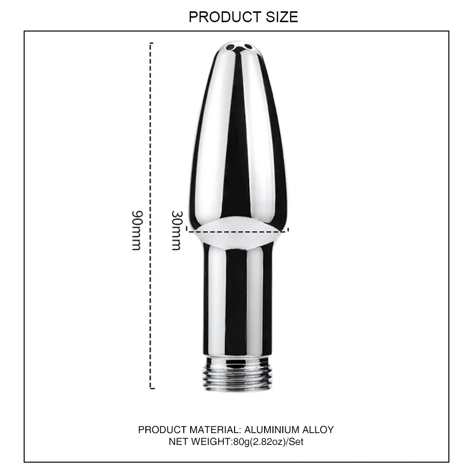 Aluminium Alloy Metal Douche Anal Toys Enema Nozzle Probe Anal Cleaning Shower Head Adult Sex Toy Juguetes Sexuales