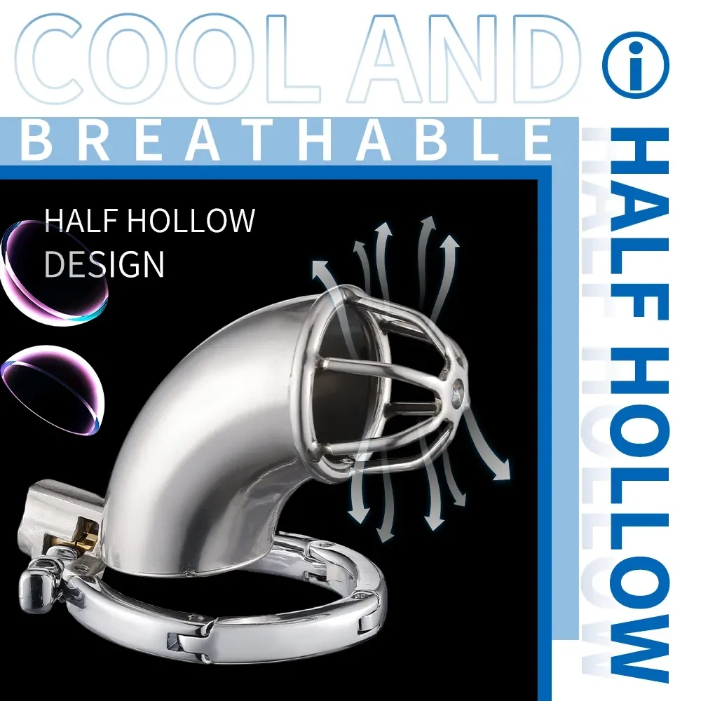 Adjustable Half Open Chastity Cage for Men Adult SM Bondage Gear and Sex Toys for BDSM Sessions