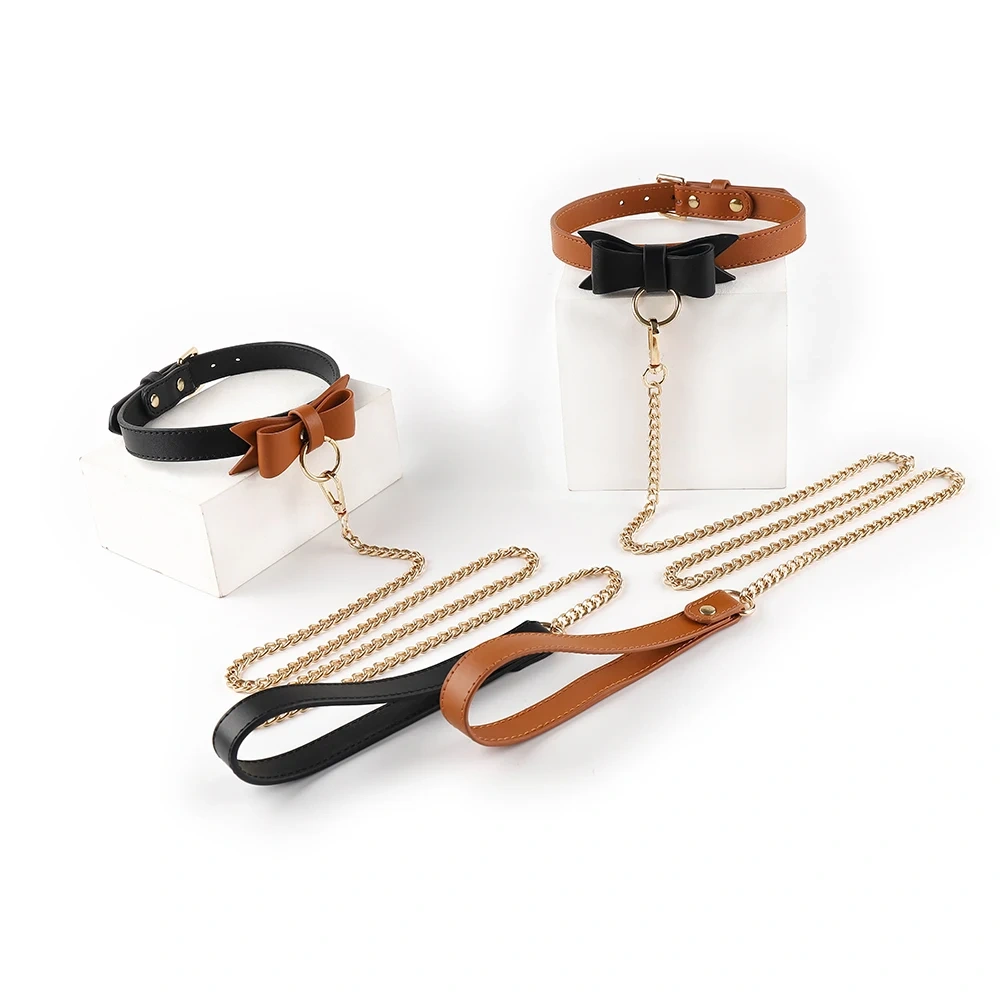 Butterfly Bow Tie Collar Harness BDSM Kit with Mask Whip for Sex Toys for Women Men and Adults
