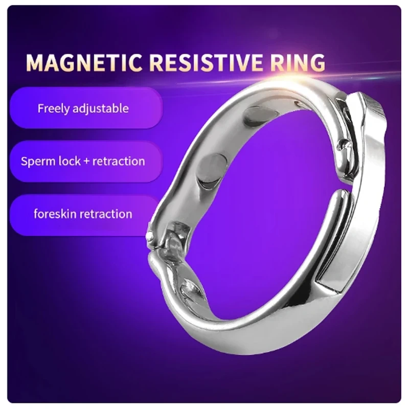 Men's Metal Cock Ring Anal Stimulation Vibrating Silicone Sexual Product Stainless Steel Piercing Penis Toys Juguetes Sexuales