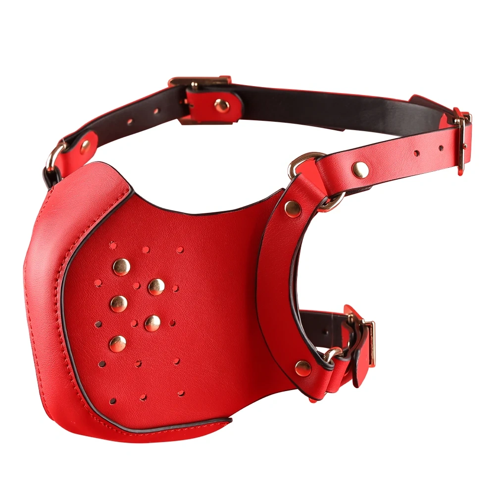 Adjustable Leather Belt Pet Play Hood Puppy Play Muzzle Sex Toys Mouth Restraint Kit Bondage Gear Kits Premium Quality Pet