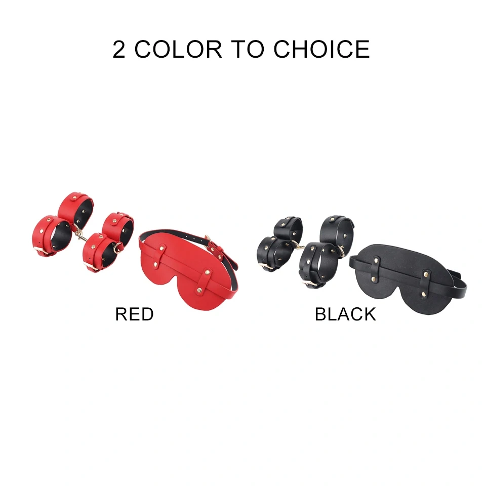 Bondage Gear 3pcs Pu Leather Set Adult SM Sex Products Kits with Blindfold Juguetes Sexuales Para Mujeres
