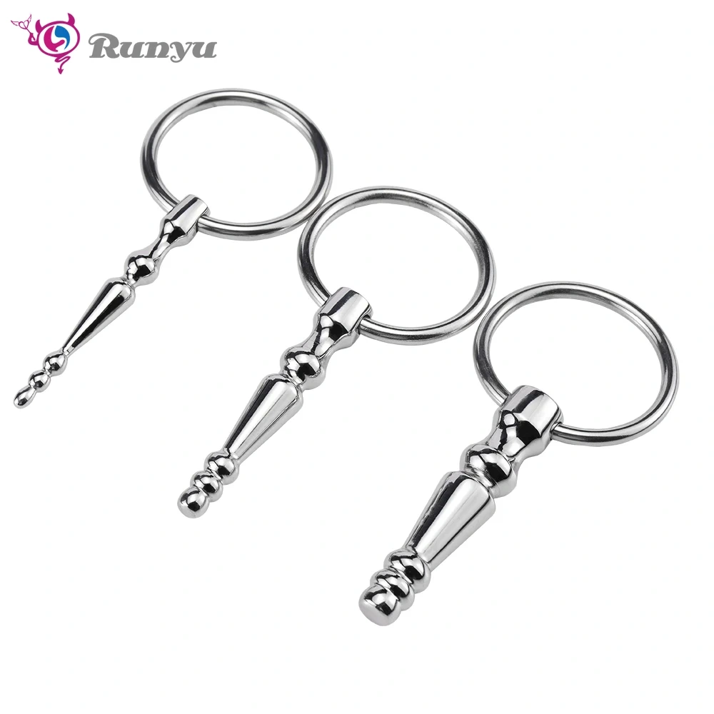 Short Urethral Sounds Penitoy with Ring for BDSM Sex Stainless Steel Pain Juguetes Sex Toys for Men Adult Usage
