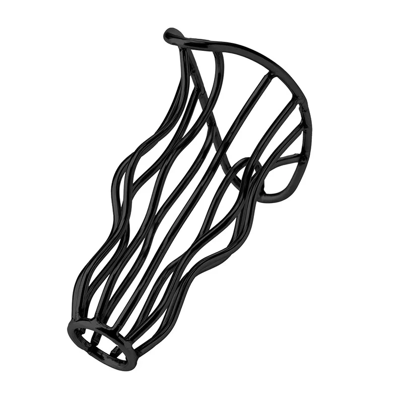 Specially Designed Gourd Hollow Anal Plug Black Metal Stainless Steel Sex Toy for Women and Men