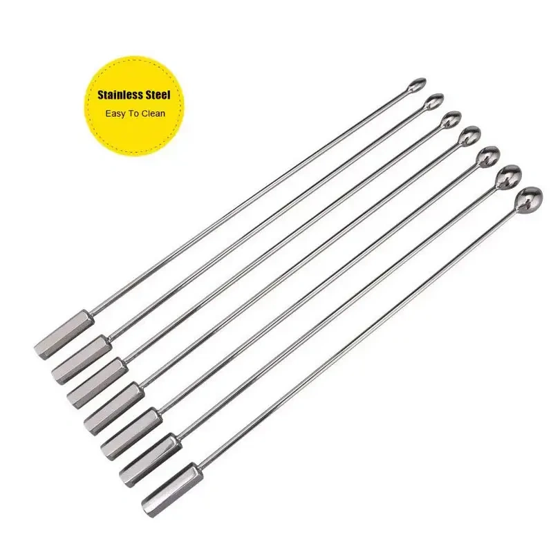 Long Sounding Urethral Stainless Steel Penile Toys BDSM Urethral Sounds Set Bondage Gear Sex Toys for Men
