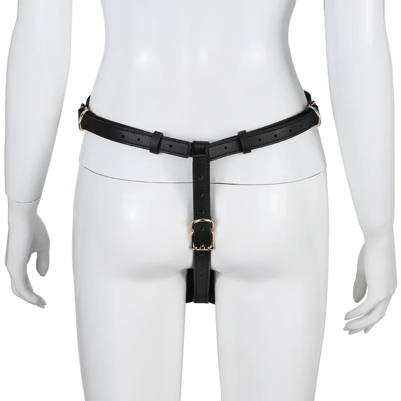 Adult Strap-On Dildo Bondage Belt PU Leather Sex Toys Juguetes Sexuales for Bondage Gear Sessions