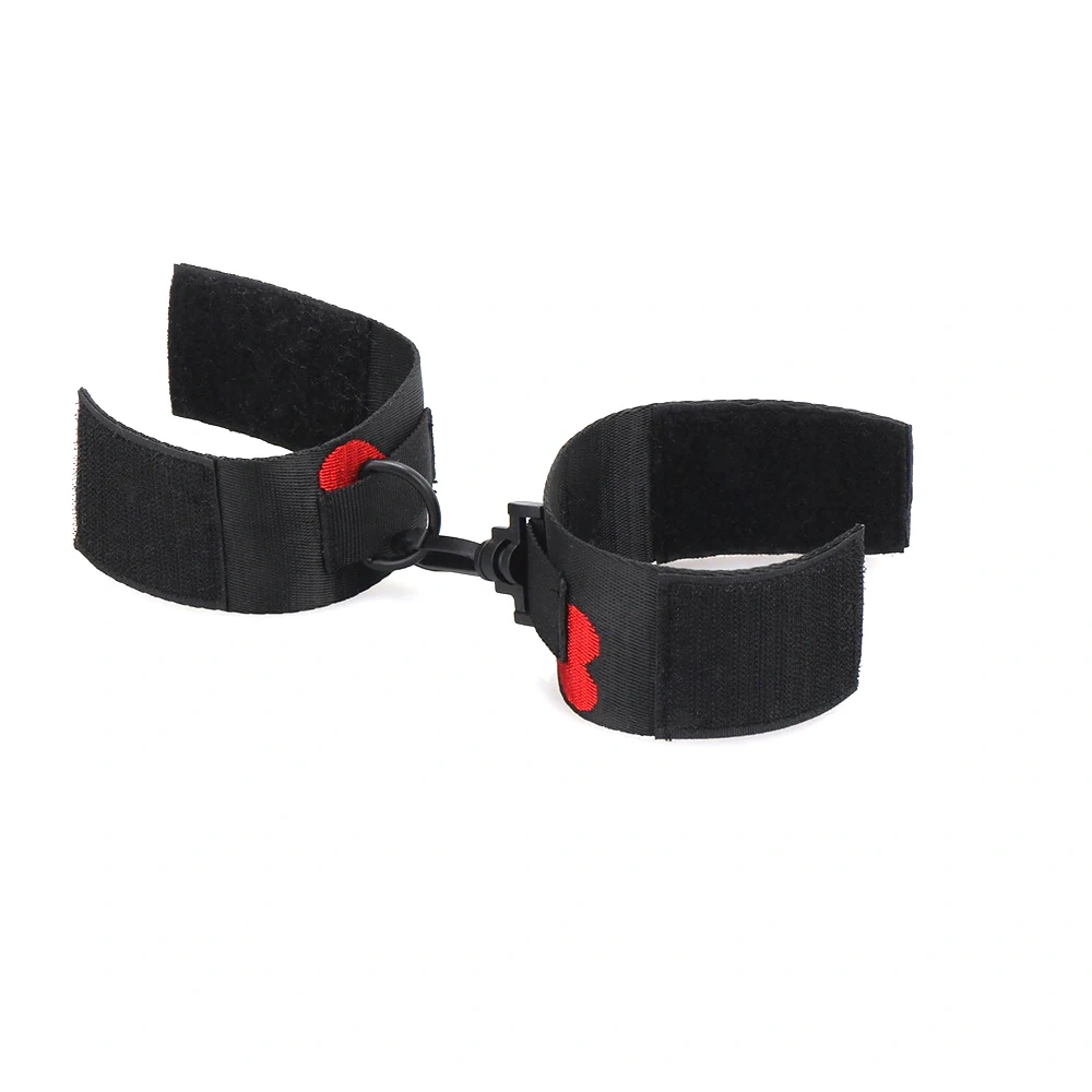 Black and Red Heart Bondage Kit Adult SM Sex Toys Handcuffs and Ankle Cuffs Restraints Juguetes Sexuales Adultos