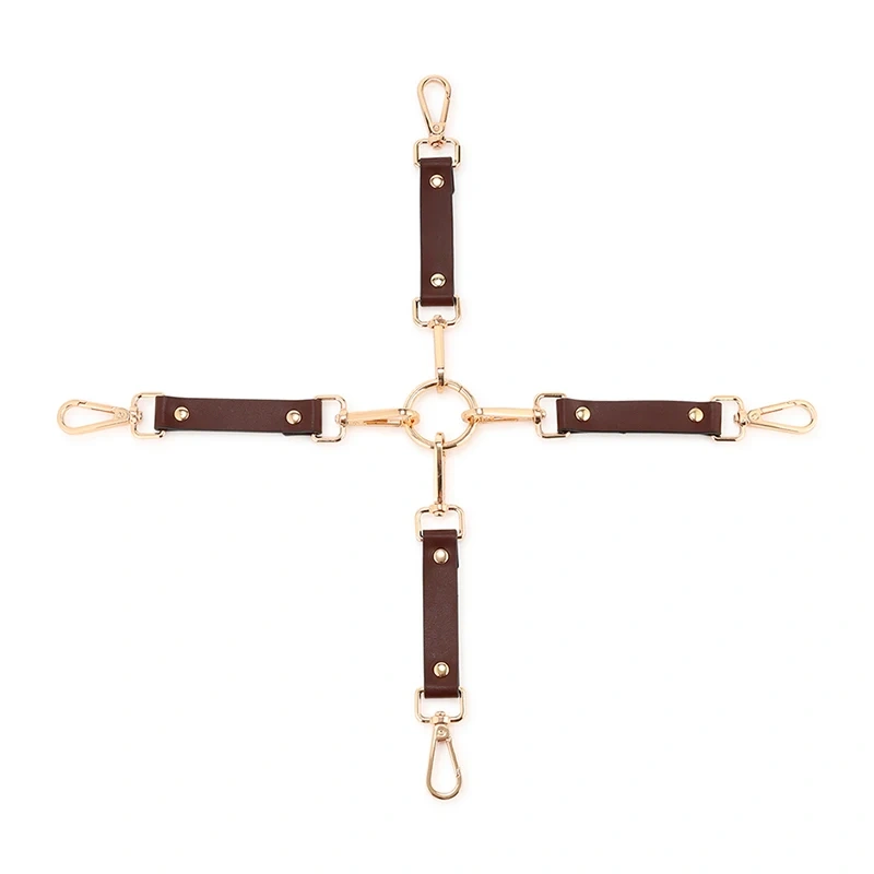 Black Leather Bondage Gear Set 8pcs with Bag BDSM Brown Bondage Kits Adult Sex Toys Juguetes Sexuales