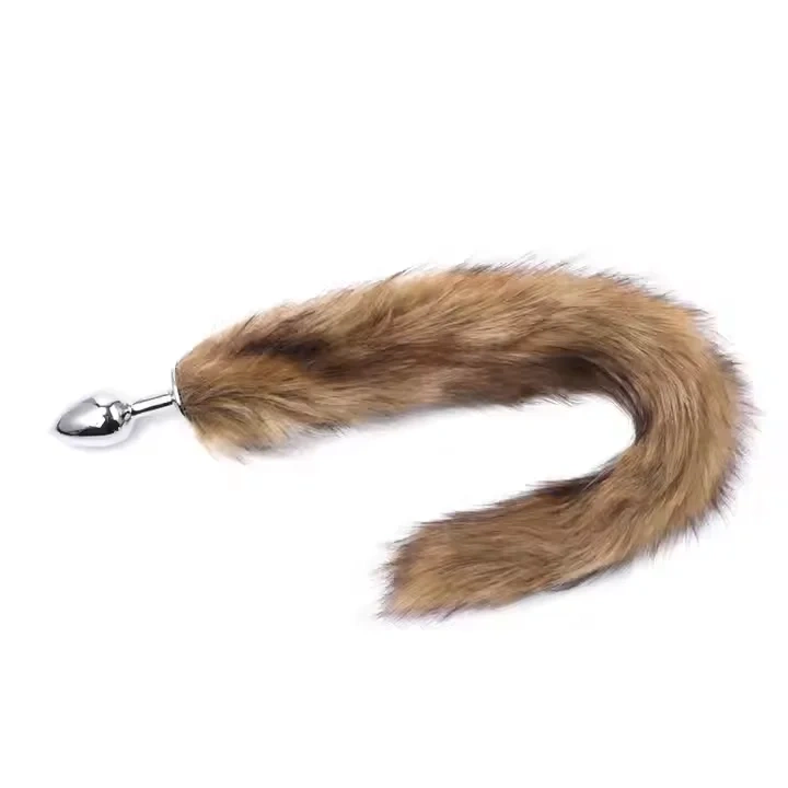 Anal Massager Toys for Women Long Fox Tail with Faux Fur Cosplay Role Play Metal Butt Plug Juguetes Sexuales Anal