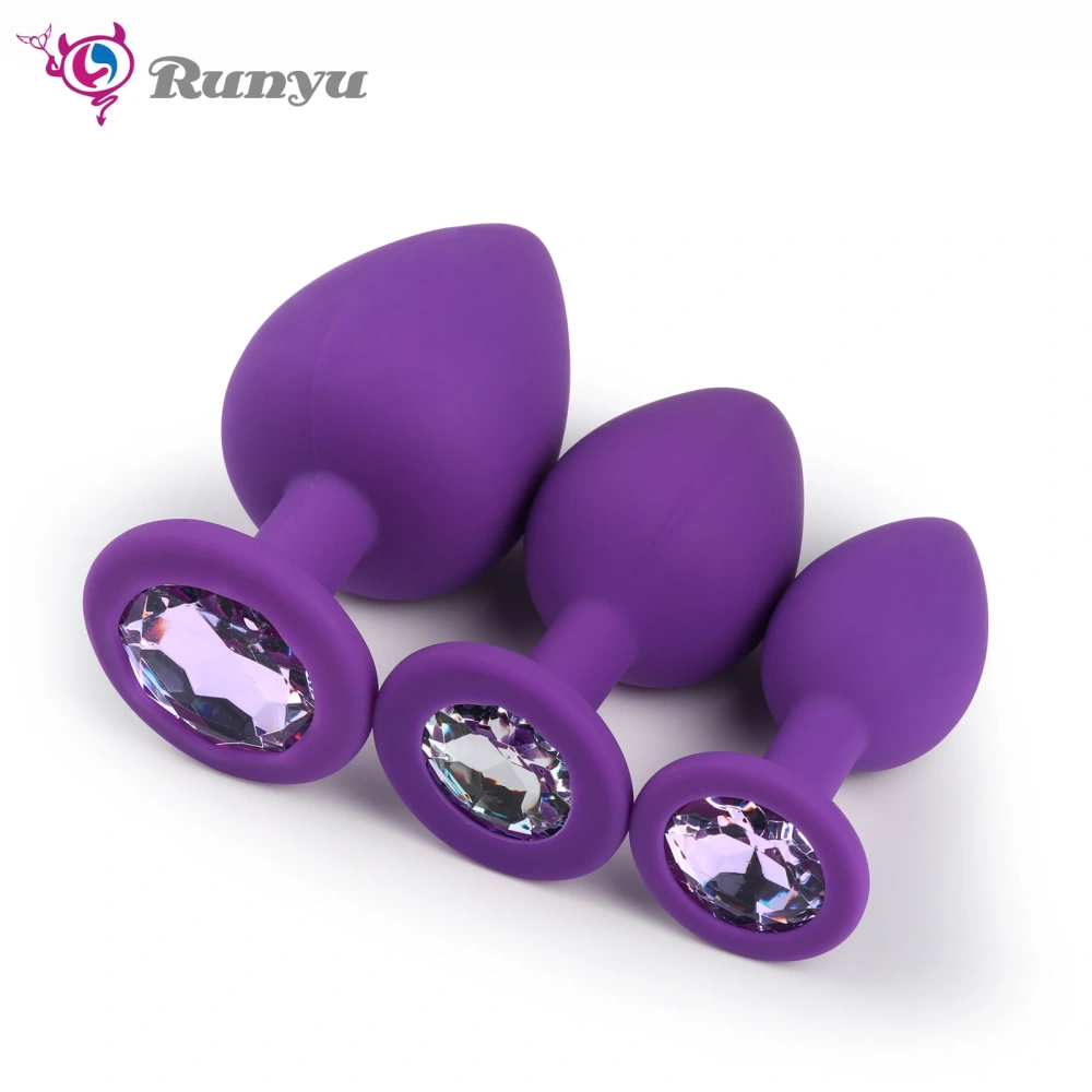 Purple Silicone Anal Plug & Jewel Butt Plug Set Underwater Theme Sex Toys for Women Anal Toys for Women