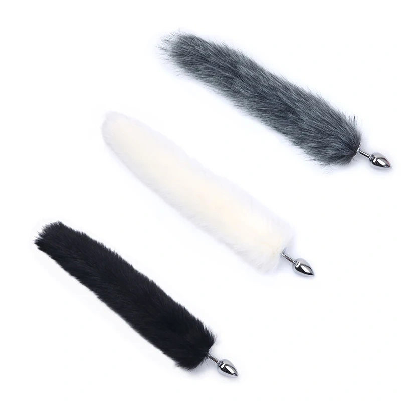 Long Faux Fur Anal Plug Metal Fox Tail Butt Massager Cosplay Role Toys for Women Sex Toys Juguetes Sexuales