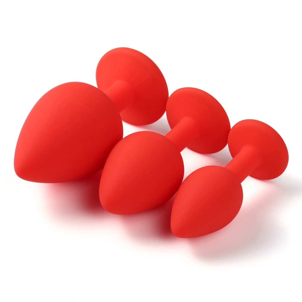 Red Silicone Anal Plug and Jewel Adult Products   Butt Plug Set Sex Toys for Women Anal Toys