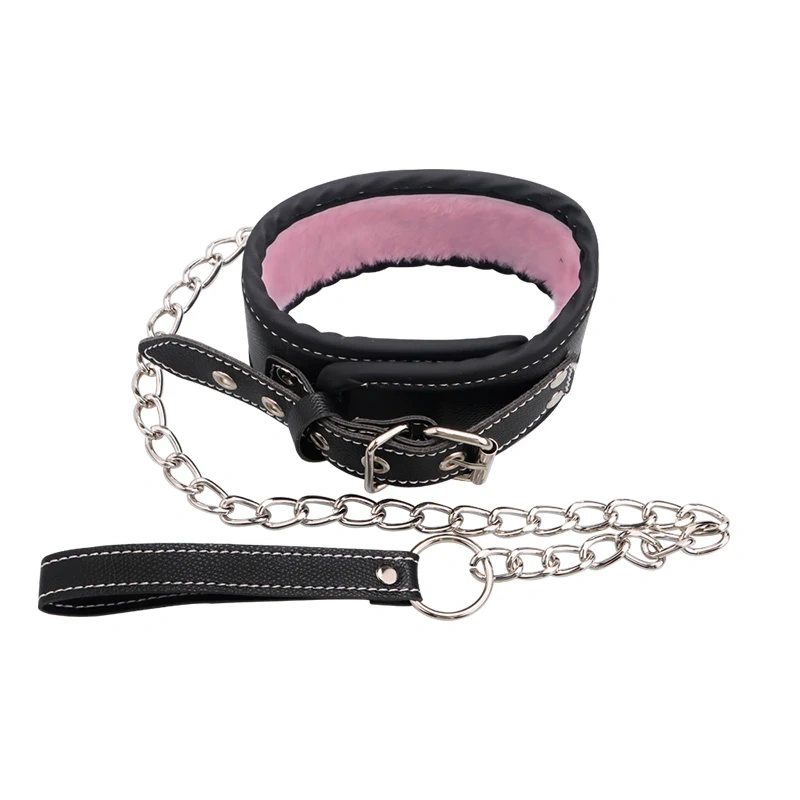 Bondage Gear Black Artificial Leather Fluff 8-Piece Strapon BDSM Bondage Kit Adult Sex Toys Juguetes Sexuales