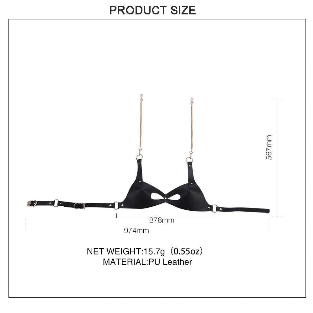 Bondage Gear Black PU Leather Harness Sex Toys and SM Lingerie Set Juguetes Sexuales Para Mujeres