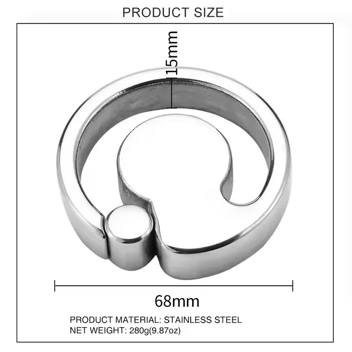 Stainless Steel Male Chastity Device Ball Stretcher Metal Cock Ring